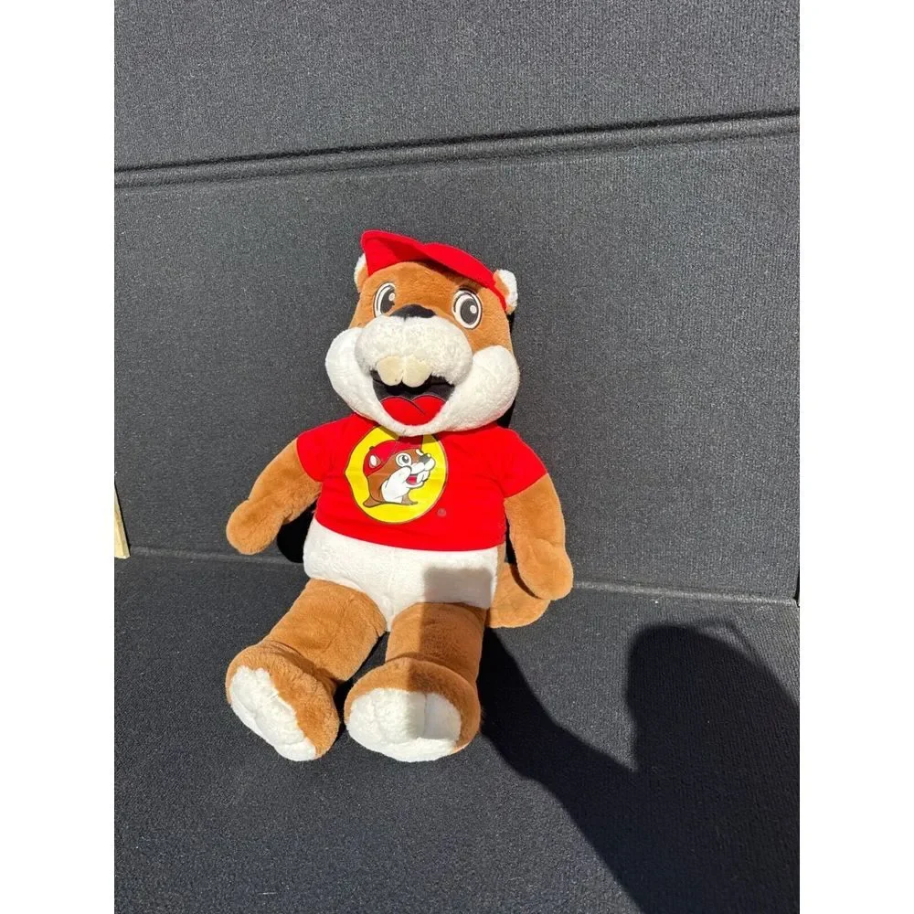Buc-ees Beaver Plush Toy With Red Shirt & Cap Lg 26